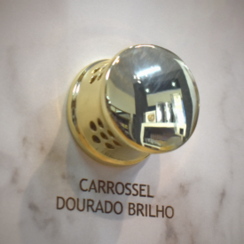 Puxador Carrossel Dourado Brilho C/ Luz de Led (34mm)