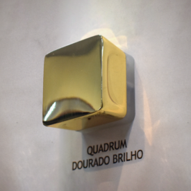 Puxador Quadrum Dourado Brilho C/ Luz de Led (37mm)