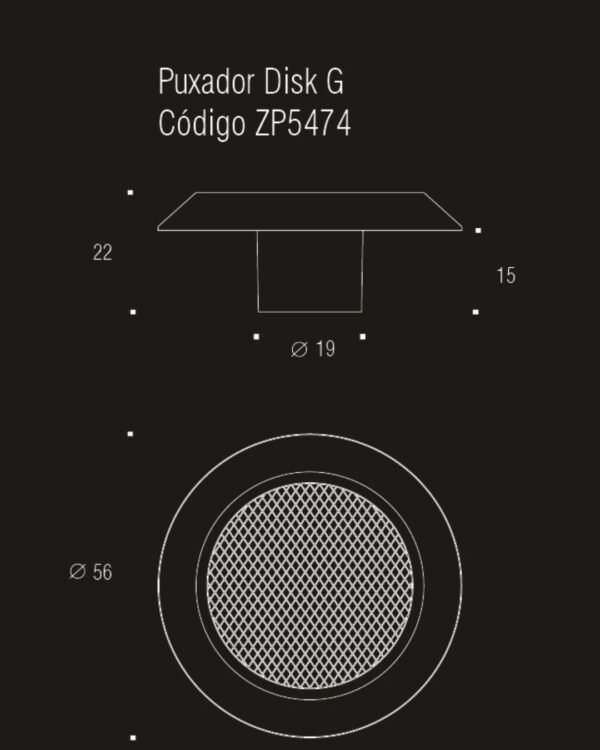 Puxador Para Móvel Disk ``G`` Dourado Matte – ZEN - Imagem 4